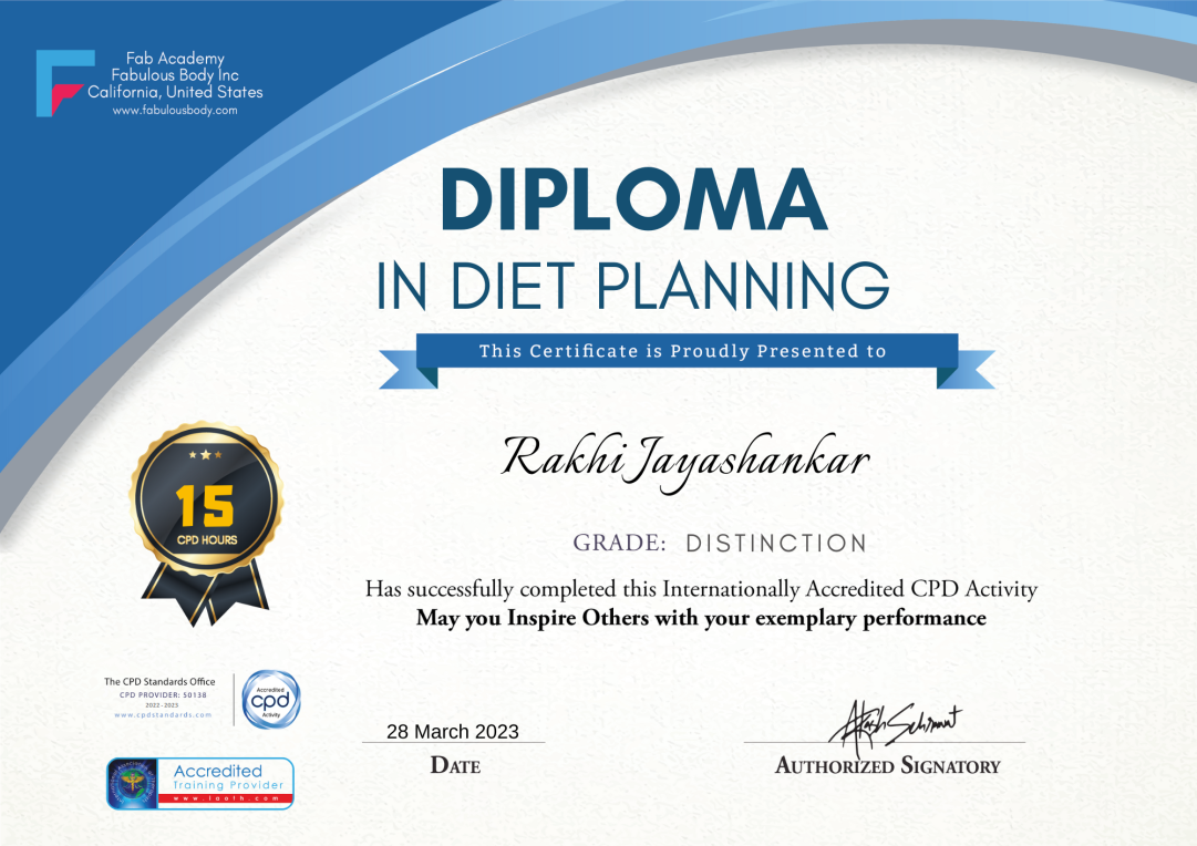 Diploma in diet planning